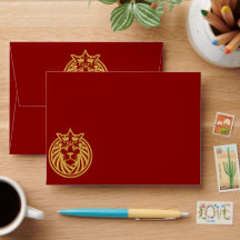 Löwe mit Krone - Gold Stil 4 + Ihr Text