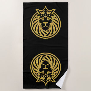 Löwe mit Krone - Gold Stil 4 Strandtuch