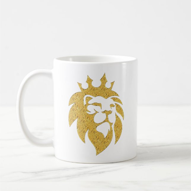 Löwe mit Krone - Goldstil 1 Kaffeetasse (Links)