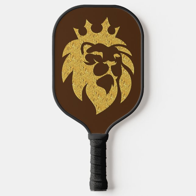 Löwe mit Krone - Goldstil 1 Pickleball Schläger (Vorderseite)