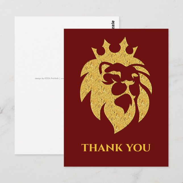Löwe mit Krone - Goldstil 1 Postkarte (Vorne/Hinten)