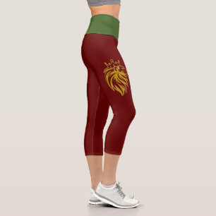 Löwe mit Krone - Goldstil 2 Capri Leggings