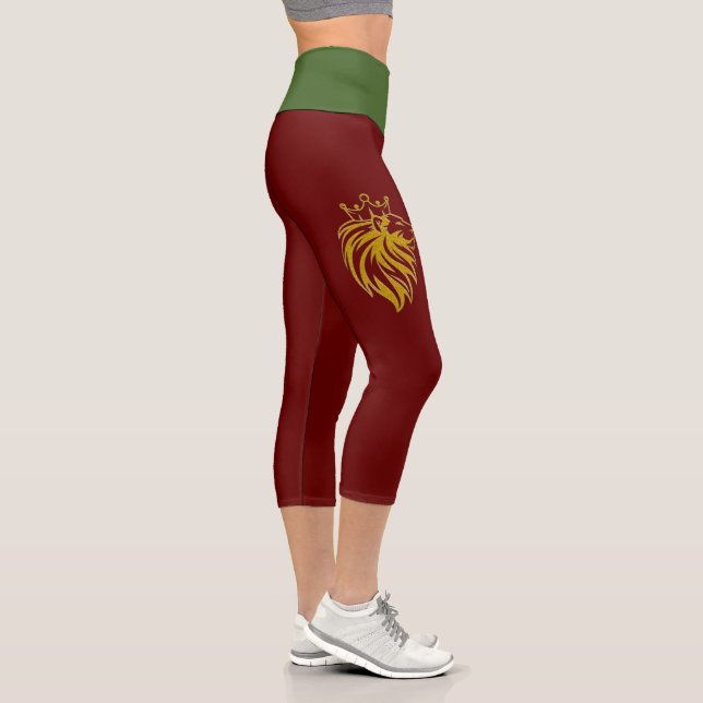 Löwe mit Krone - Goldstil 2 Capri Leggings (Rechts)