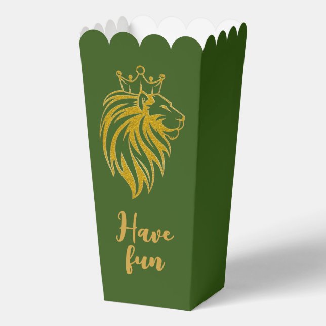 Löwe mit Krone - Goldstil 2 Geschenkschachtel (Rückseite)
