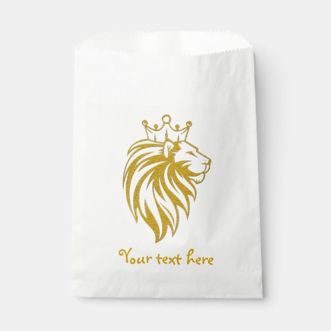 Löwe mit Krone - Goldstil 2 Geschenktütchen (Vorderseite)