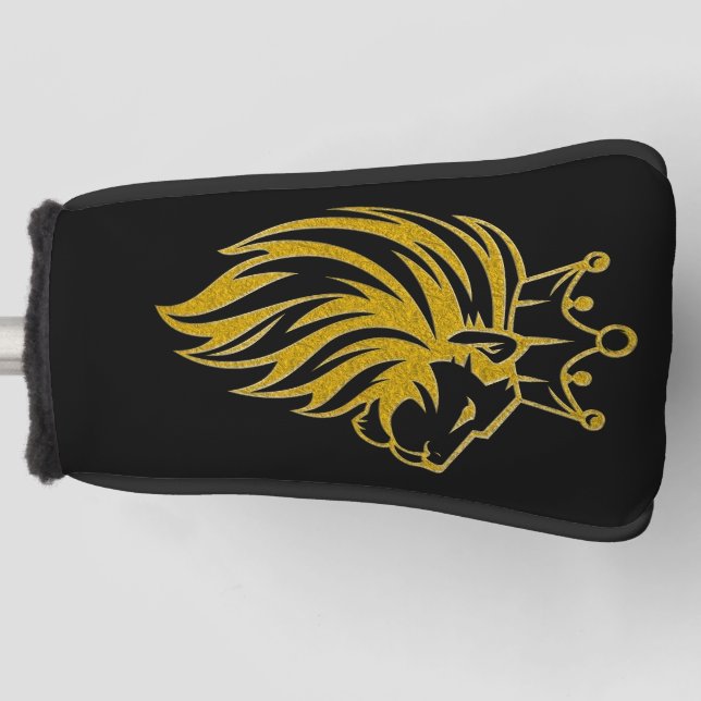 Löwe mit Krone - Goldstil 2 Golf Headcover (Vorderseite)