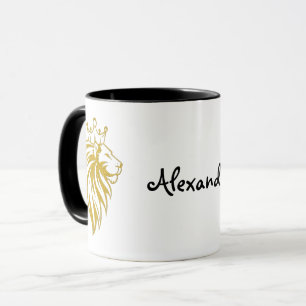 Löwe mit Krone - Goldstil 2 Tasse