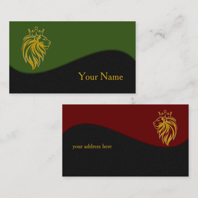Löwe mit Krone - Goldstil 2 Visitenkarte (Vorne/Hinten)