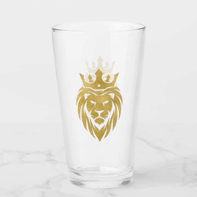 Löwe mit Krone - Goldstil 3 Glas (Vorderseite)