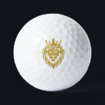Löwe mit Krone - Goldstil 3 Golfball<br><div class="desc">Außergewöhnliches Grafikdesign von EDDA Fröhlich | Grafik: Löwe-Silhouette mit Krone | Sie vermissen andere Farben oder Produkte mit diesem Design? Kontaktieren Sie mich: contact@eddart.de oder schauen Sie hier: www.zazzle.com/store/eddartshop/ oder hier: www.zazzle.com/store/spiritenergytogo oder hier: www.art-shopping.net</div>