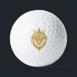 Löwe mit Krone - Goldstil 3 Golfball<br><div class="desc">Außergewöhnliches Grafikdesign von EDDA Fröhlich | Grafik: Löwe-Silhouette mit Krone | Sie vermissen andere Farben oder Produkte mit diesem Design? Kontaktieren Sie mich: contact@eddart.de oder schauen Sie hier: www.zazzle.com/store/eddartshop/ oder hier: www.zazzle.com/store/spiritenergytogo oder hier: www.art-shopping.net</div>