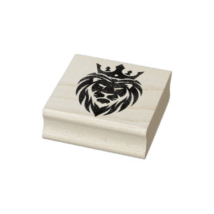 Löwe mit Krone - Goldstil 3 Gummistempel