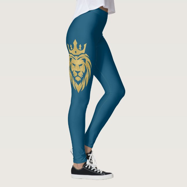 Löwe mit Krone - Goldstil 3 Leggings (Rechts)