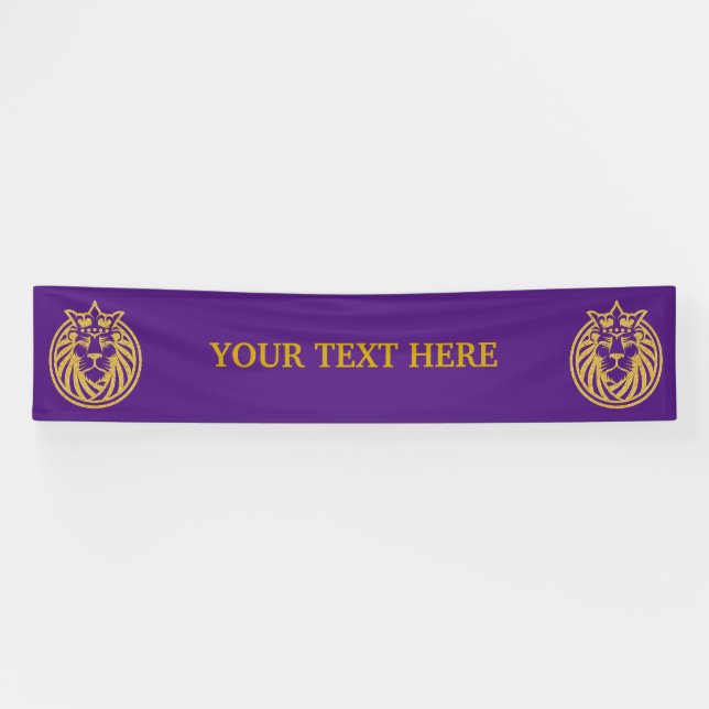 Löwe mit Krone - Goldstil 4 Banner (Horizontal)