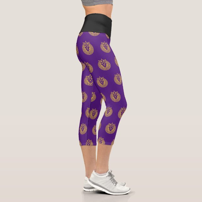 Löwe mit Krone - Goldstil 4 Capri Leggings (Rechts)
