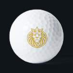 Löwe mit Krone - Goldstil 4 Golfball<br><div class="desc">Außergewöhnliches Grafikdesign von EDDA Fröhlich | Grafik: Löwe-Silhouette mit Krone | Sie vermissen andere Farben oder Produkte mit diesem Design? Kontaktieren Sie mich: contact@eddart.de oder schauen Sie hier: www.zazzle.com/store/eddartshop/ oder hier: www.zazzle.com/store/spiritenergytogo oder hier: www.art-shopping.net</div>