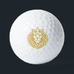 Löwe mit Krone - Goldstil 4 Golfball<br><div class="desc">Außergewöhnliches Grafikdesign von EDDA Fröhlich | Grafik: Löwe-Silhouette mit Krone | Sie vermissen andere Farben oder Produkte mit diesem Design? Kontaktieren Sie mich: contact@eddart.de oder schauen Sie hier: www.zazzle.com/store/eddartshop/ oder hier: www.zazzle.com/store/spiritenergytogo oder hier: www.art-shopping.net</div>