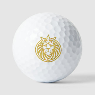Löwe mit Krone - Goldstil 4 Golfball
