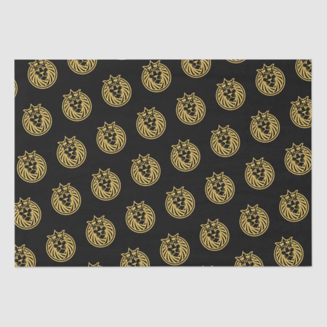 Löwe mit Krone - Goldstil 4 Seidenpapier (Vorderseite)