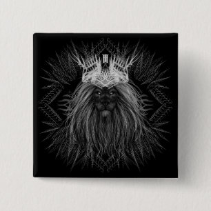 Löwe mit Kronenmonogramm Button