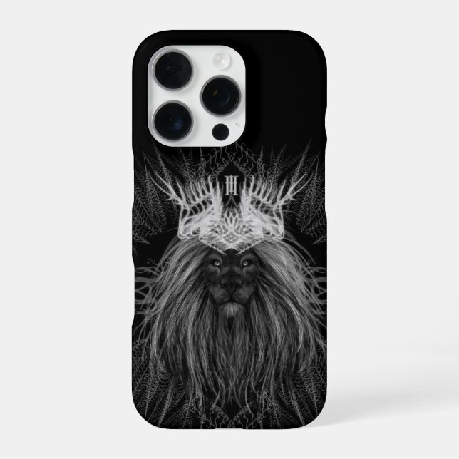 Löwe mit Kronenmonogramm iPhone Hülle (Rückseite)