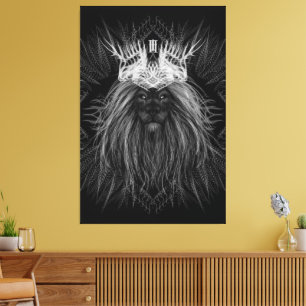 Löwe mit Kronenmonogramm Leinwanddruck