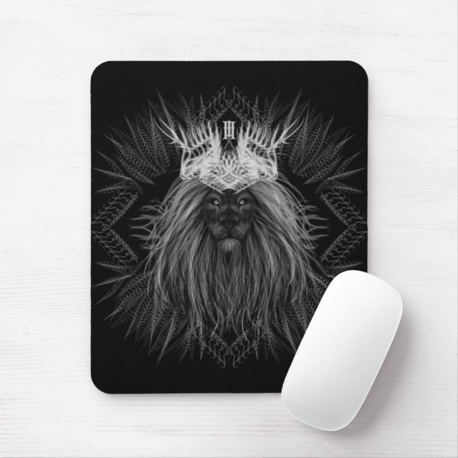 Löwe mit Kronenmonogramm Mousepad (Mit Mouse)