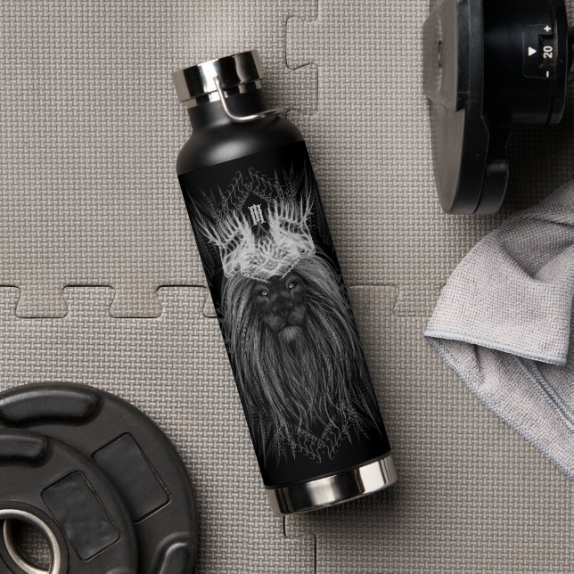 Löwe mit Kronenmonogramm Trinkflasche (Fitnessstudio)