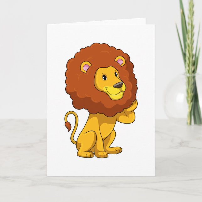 Löwe mit Locken Karte (Vorderseite)
