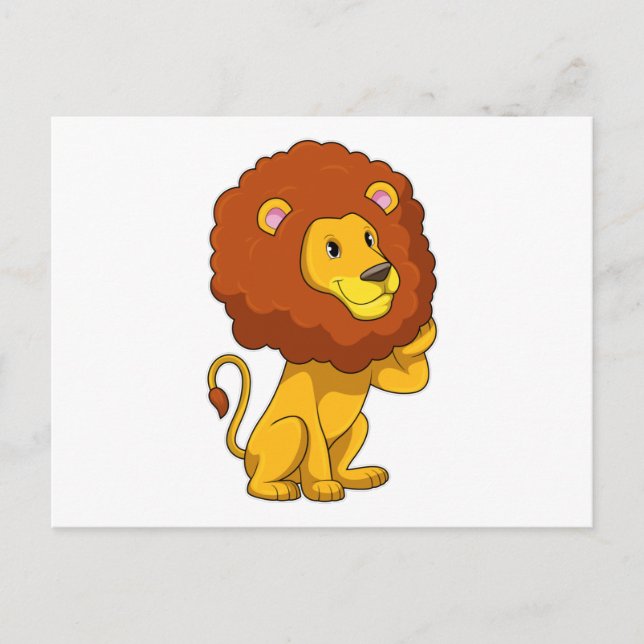 Löwe mit Locken Postkarte (Vorderseite)