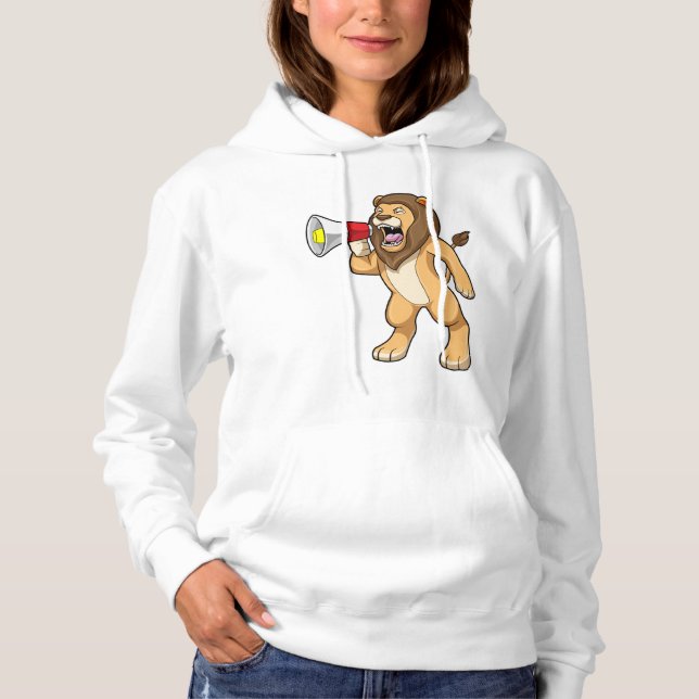 Löwe mit Mikrofon Hoodie (Vorderseite)