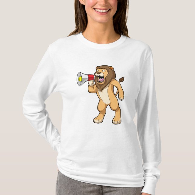Löwe mit Mikrofon T-Shirt (Vorderseite)