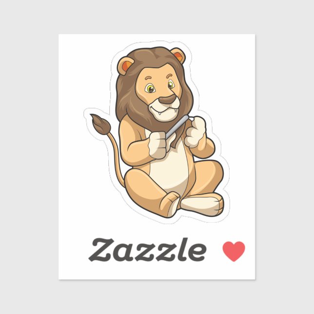 Löwe mit Nagelpfeilen Aufkleber (Blatt)