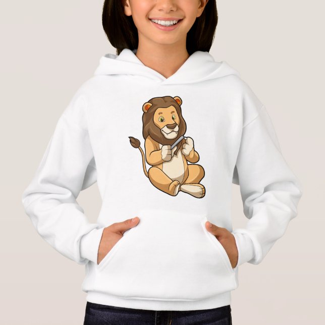 Löwe mit Nagelpfeilen Hoodie (Vorderseite)