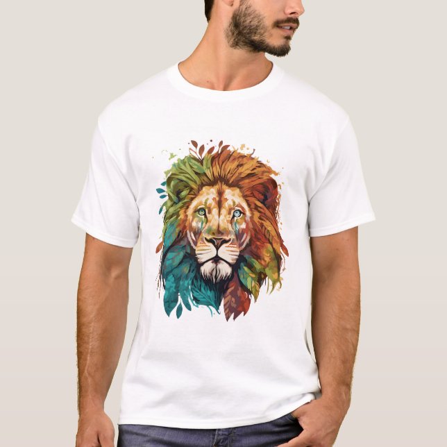Löwe mit rgb Farben. T-Shirt (Vorderseite)