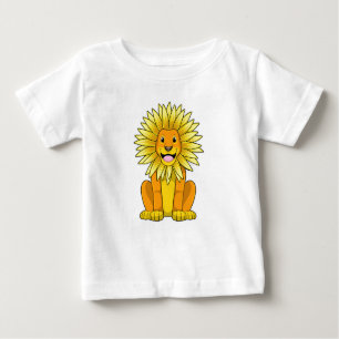 Löwe mit Sonnenblume Blume Baby T-shirt