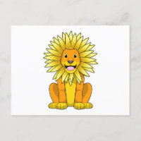 Löwe mit Sonnenblume Blume