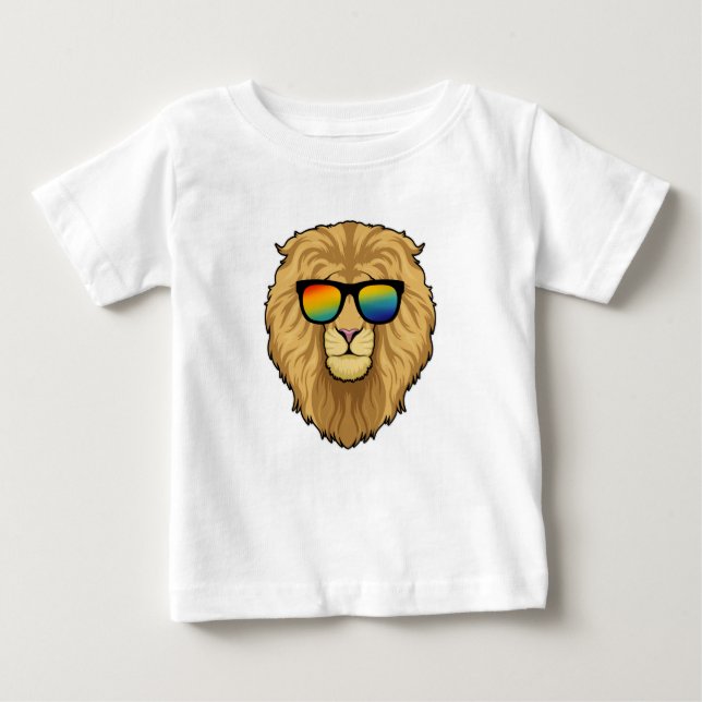 Löwe mit Sonnenbrille Baby T-shirt (Vorderseite)