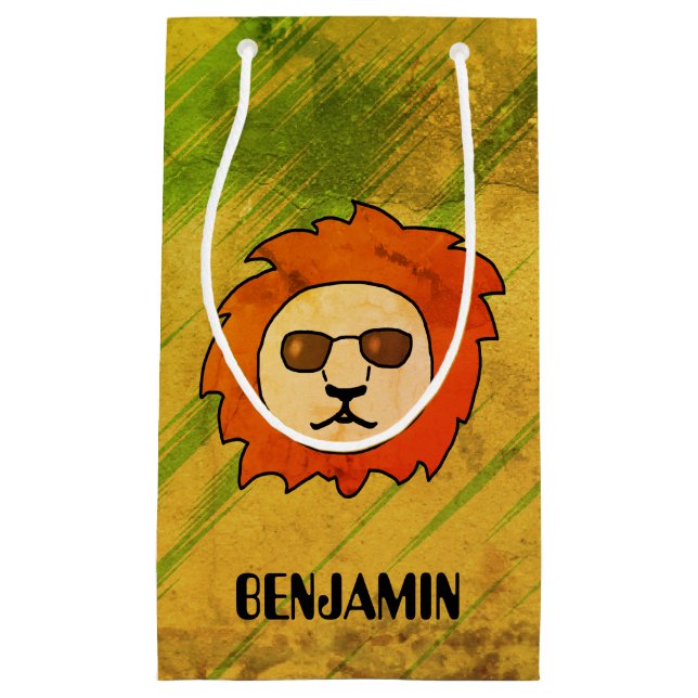 Löwe mit Sonnenbrille Cool Kleine Geschenktüte (Vorderseite)