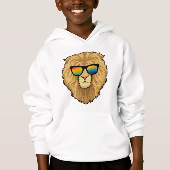 Löwe mit Sonnenbrille Hoodie (Vorderseite)