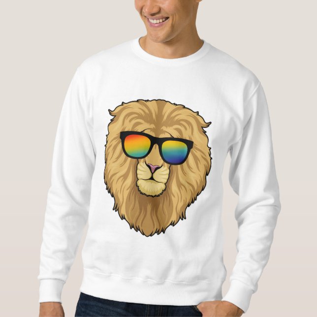 Löwe mit Sonnenbrille Sweatshirt (Vorderseite)