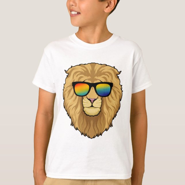 Löwe mit Sonnenbrille T-Shirt (Vorderseite)