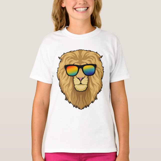 Löwe mit Sonnenbrille T-Shirt (Vorderseite)