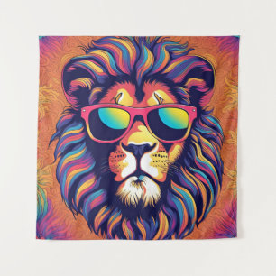 Löwe mit Sonnenbrille Wandteppich