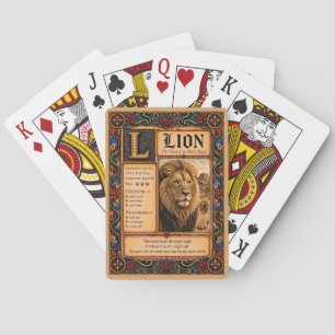 Löwe, mittelalterliche Bestiarien-Kunst Spielkarten