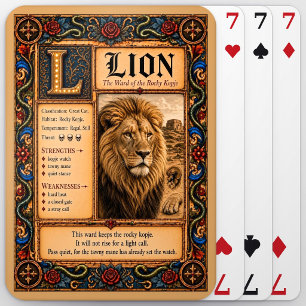 Löwe, mittelalterliche Bestiarien-Kunst Spielkarten