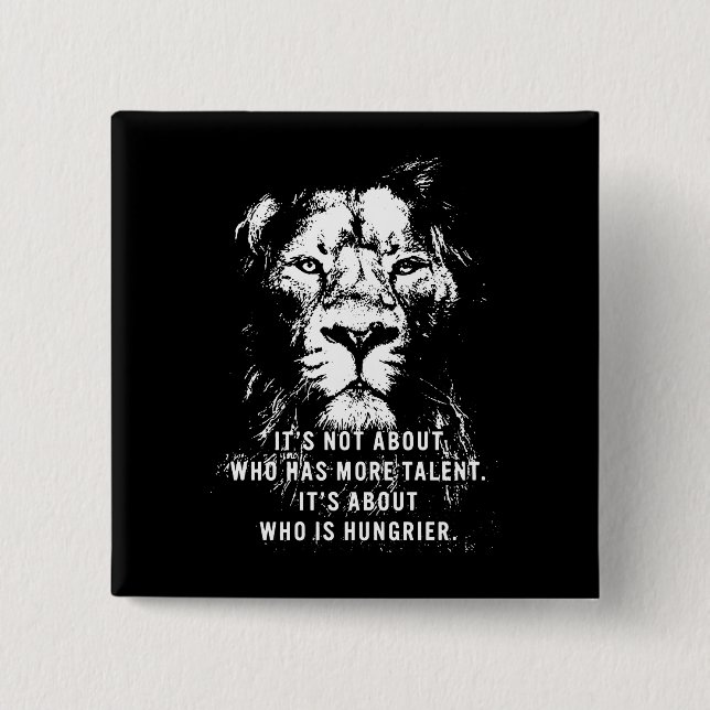 Löwe - Motivierend Wörter - Inspiration Button (Vorderseite)