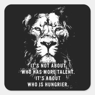 Löwe - Motivierend Wörter - Inspiration Quadratischer Aufkleber