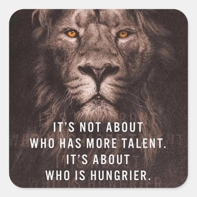 Löwe - Motivierend Wörter - Inspiration Quadratischer Aufkleber (Vorderseite)