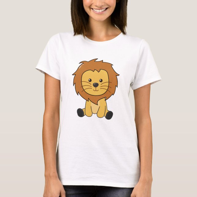 Löwe Niedlicher Tiere für Kinder Löwe King T-Shirt (Vorderseite)